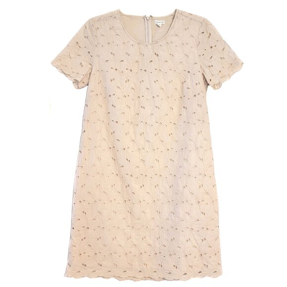 Garnet Hill Organic Cotton Eyelet Floral Shift Dress - Picture 1 of 5